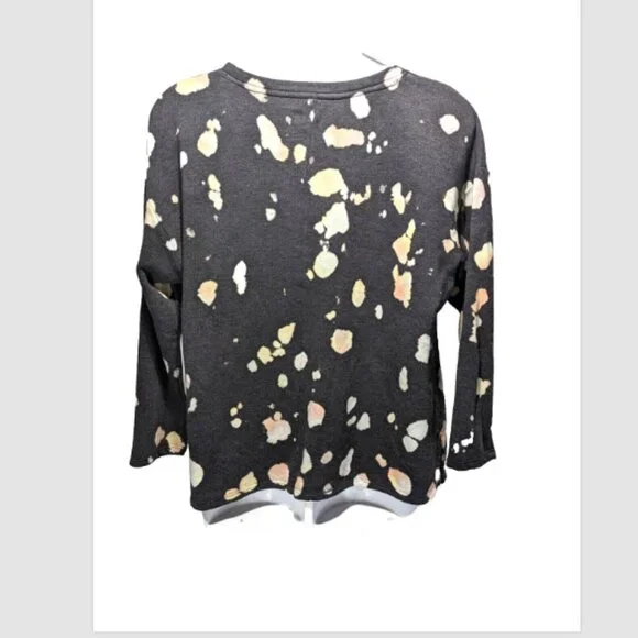 NWOT Lane Bryant LIVI Black Print Long Sleeve Sweatshirt Plus Size 18/20 - Picture 2 of 2